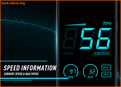 Hud Speedometer - Car Speed Limit App with GPS screenshot
