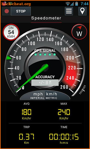 HUD Speedometer Digital : GPS Route Tracker screenshot