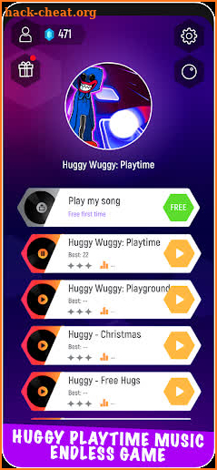 Huggy Its Playtime Music Tiles screenshot
