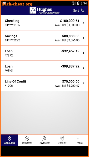 Hughes FCU Mobile Banking screenshot