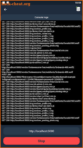 HUI Server screenshot