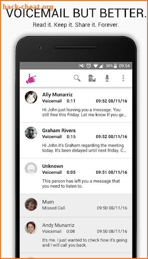 HulloMail Smart Voicemail screenshot