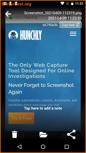 Hunchly Mobile screenshot