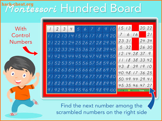 Hundred Board 1-100 - Montessori Math for Kids screenshot