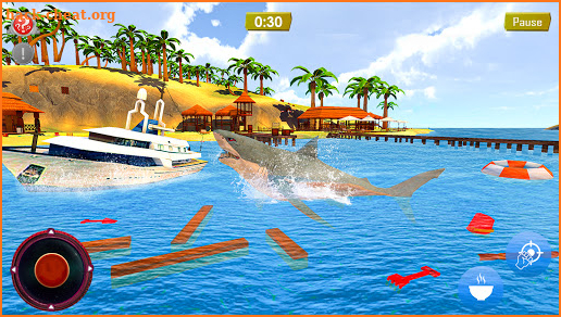 Hungry Shark Attack Game 3D screenshot