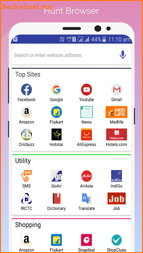 Hunt Browser - 5G Browser screenshot