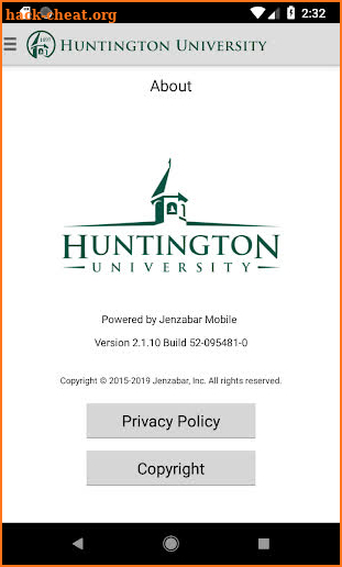 Huntington University screenshot