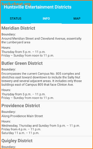 Huntsville Entertainment Districts screenshot
