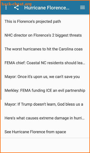 Hurricane Florence news screenshot