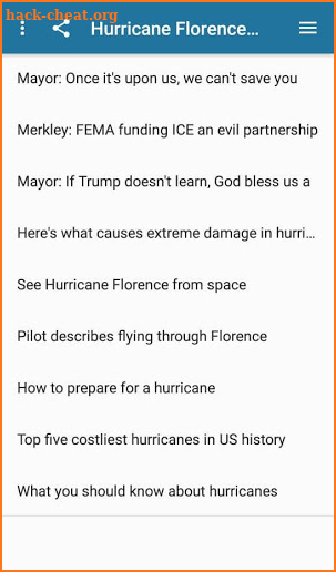 Hurricane Florence news screenshot