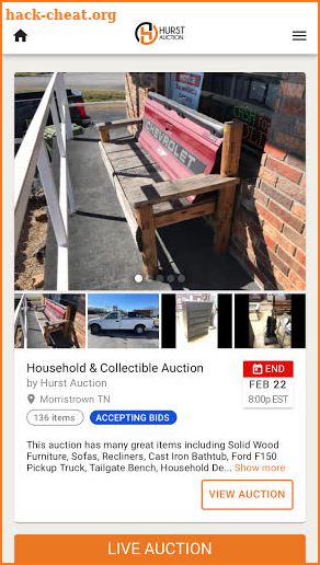Hurst Auction Company screenshot