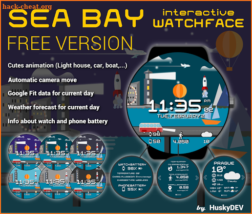 HuskyDEV Sea Bay Watch Face screenshot