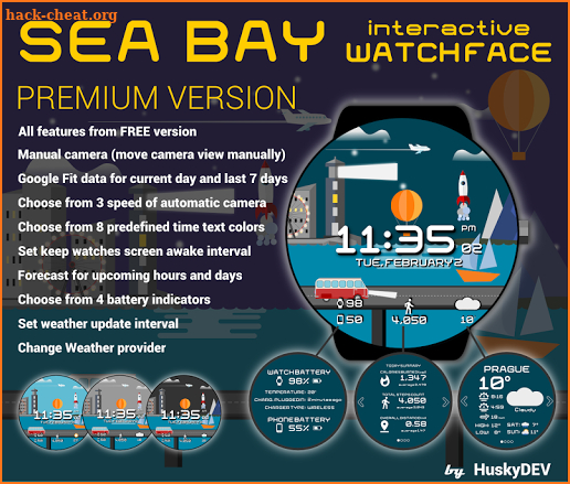 HuskyDEV Sea Bay Watch Face screenshot