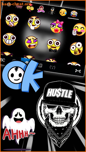 Hustle Gangster Skull Keyboard Theme screenshot