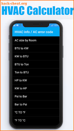 HVAC Info / AC error code screenshot