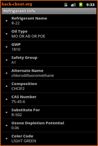 HVAC PT Chart screenshot