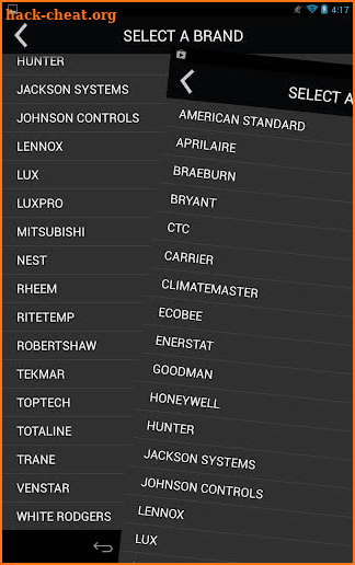 HVAC Thermostats screenshot