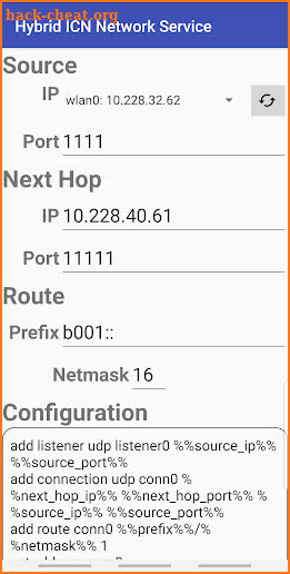 Hybrid ICN Network Service screenshot