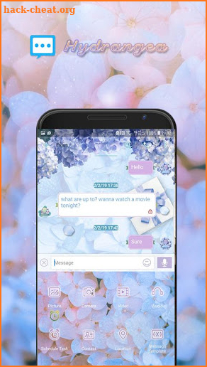 Hydrangea skin for Next SMS screenshot