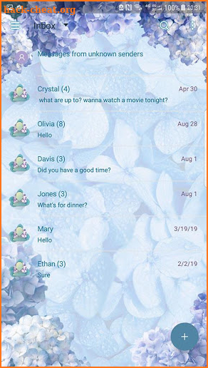 Hydrangea skin for Next SMS screenshot