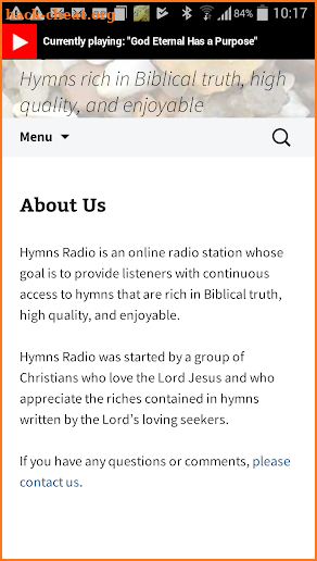Hymns Radio screenshot