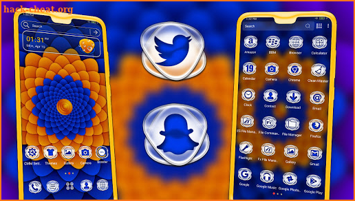 Hypnotic Blue Flower Theme screenshot