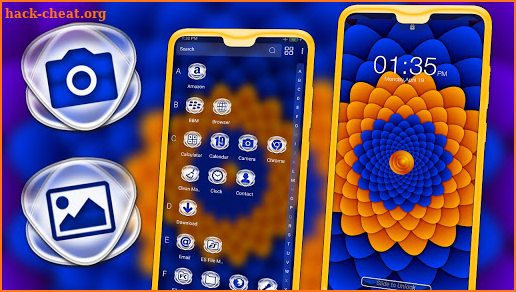 Hypnotic Blue Flower Theme screenshot