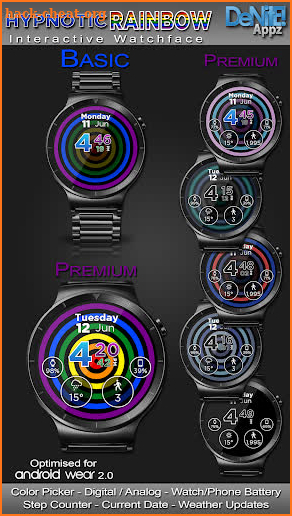Hypnotic Rainbow Watch Face screenshot