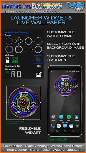 Hypnotic Rainbow Watch Face screenshot
