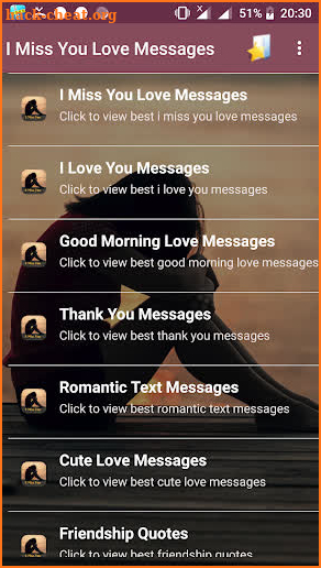 I Miss You Love Messages screenshot