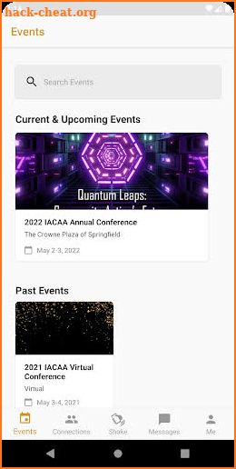IACAA Events screenshot