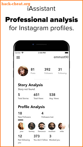 iAssistant Followers Analysis for Instagram screenshot