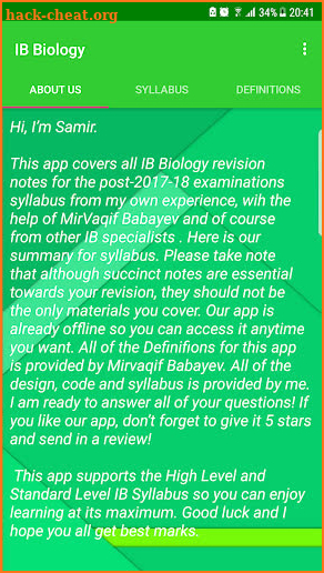 IB Biology screenshot