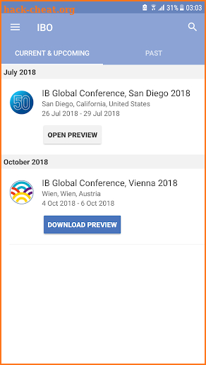 IB Global Conferences screenshot