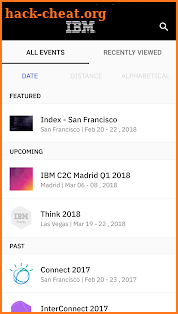 IBM Events screenshot