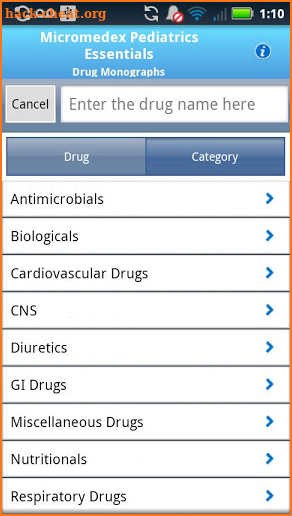 IBM Micromedex Pediatrics screenshot