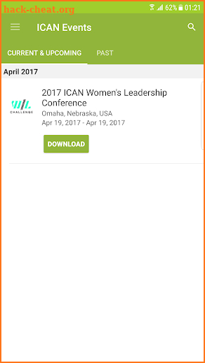 ICAN Events screenshot