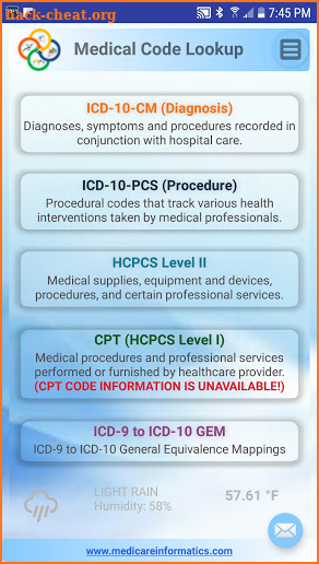 ICD-10 CM & PCS screenshot