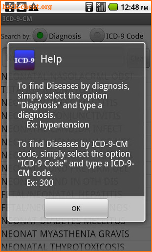 ICD-9-CM screenshot