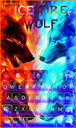 Ice Fire Wolf Keyboard Theme screenshot