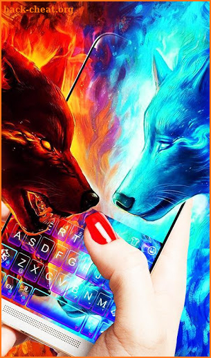 Ice Fire Wolf Keyboard Theme screenshot