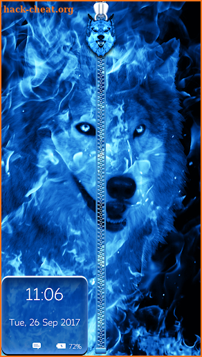 Ice Fire Wolf Lock Screen Zipper screenshot