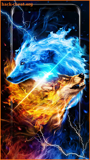 Ice Fire Wolf Wallpaper Themes screenshot