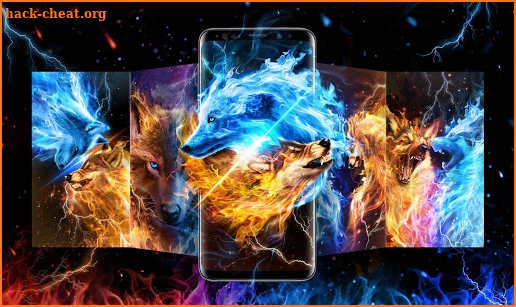 Ice Fire Wolf Wallpaper Themes screenshot