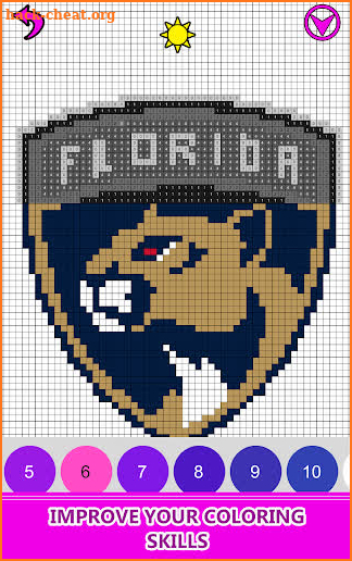 Ice Hockey Logo Color by Number:Pixel Art Coloring screenshot