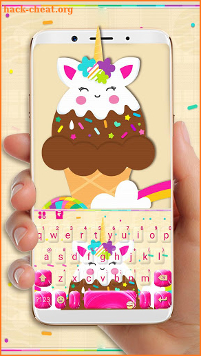Icecream Unicorn Fun Cat Keyboard Theme screenshot
