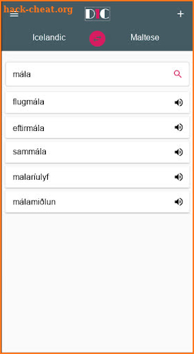 Icelandic - Maltese Dictionary (Dic1) screenshot