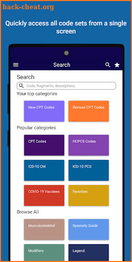 iCoder CPT RVU ICD screenshot