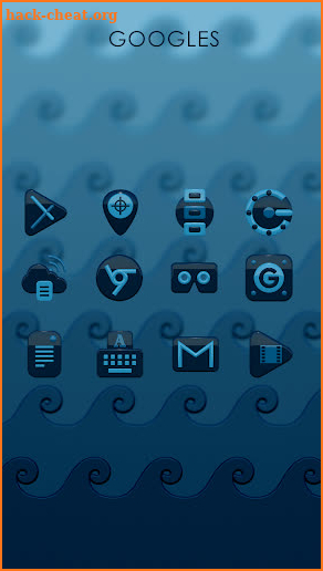 ICON PACK AQUA 3D blue black screenshot