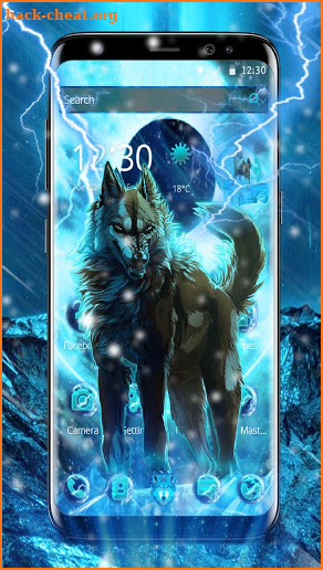 Icy Thunder Wolf Theme screenshot